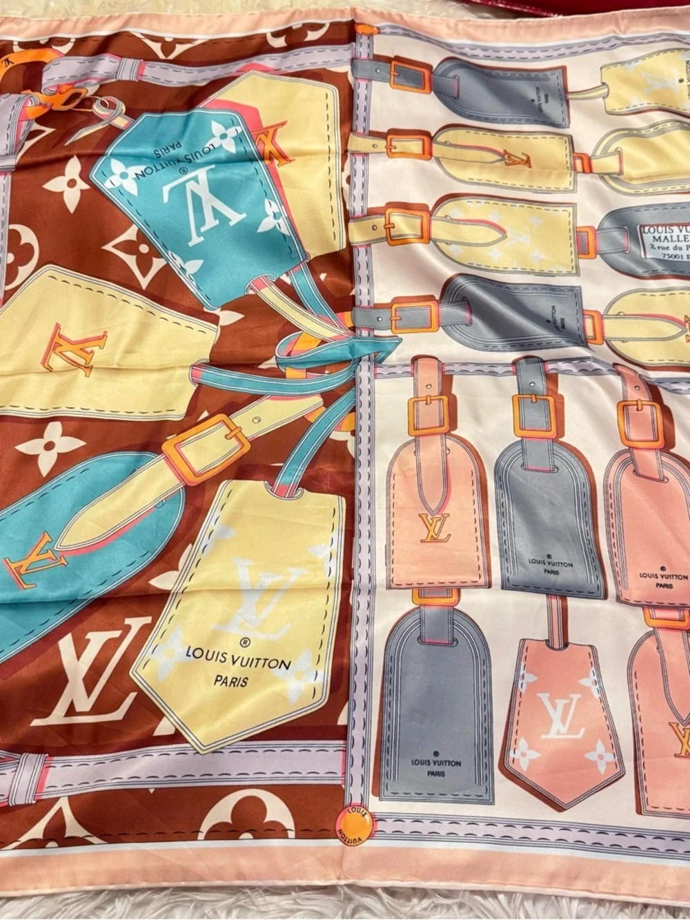LOUIS VUlTTON square silky scarf 35x35 custom made monogram scarf‼️LAST ONE